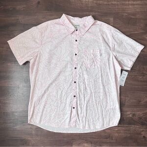 Hurley Stretch Floral Pink Short Sleeve Button Up Shirt NWT Men’s Size XXL